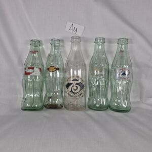 Coca Cola Vintage Glass Bottles - Green and Clear